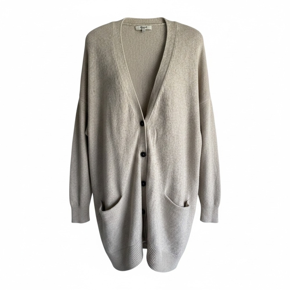 MADEWELL Oatmeal Oversized V-Neck Ladies Boyfriend Fit Relaxed Cardigan, S
